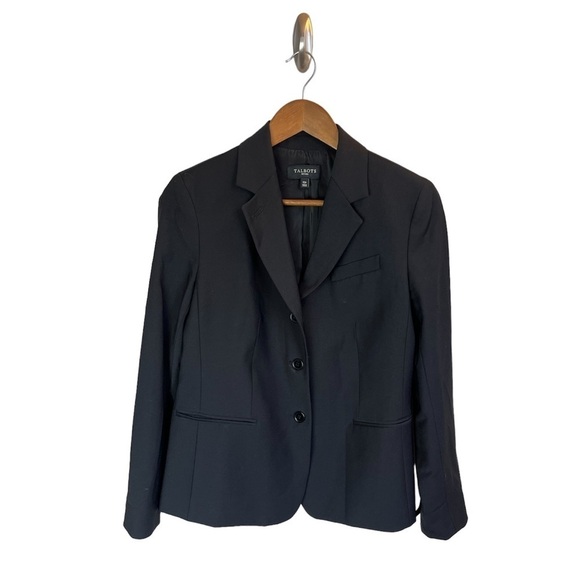Talbots Jackets & Blazers - Talbots Womens Black 3 Button Wool Blend Blazer Size 10P